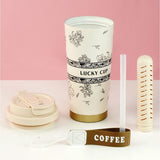 Black Floral Stainless Steel premium Insulated Detox Infuser Bottle with Tea and Fruit Infuser attachment, 520ml