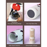 Black & white diamond Moo series insulated thermos Bottle with detachable filter for Kids and Adults, 600ml