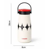 Black & white diamond Moo series insulated thermos Bottle with detachable filter for Kids and Adults, 600ml