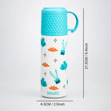 Blue Checks Cup Lid Design, Sleek Stainless Steel Thermos & Water Bottle for Kids, 350ml