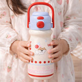 Blue Lid, Happiness  series, Stainless Steel Water Bottle for kids, 520ml