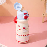 Blue Lid, Happiness  series, Stainless Steel Water Bottle for kids, 520ml