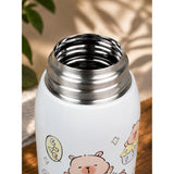 Blue Lid, B'day Capybara Series, Stainless Steel Water Bottle for Kids, 600ml