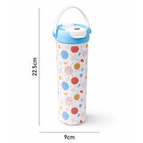 Light Blue & orange sprinkles soft silicone handle series, Stainless Steel Tumbler and Water Bottle for kids, Teens and Adults, 650 ml