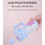 Blue Pastel XOXO series, Stainless Steel Tumbler and Water Bottle for Kids & Adults, 540ml