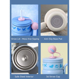 Blue Pastel XOXO series, Stainless Steel Tumbler and Water Bottle for Kids & Adults, 540ml
