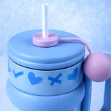 Blue Pastel XOXO series, Stainless Steel Tumbler and Water Bottle for Kids & Adults, 540ml