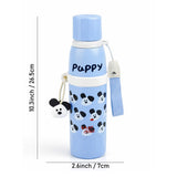 Blue Puppy Stripes Cap Series, Stainless Steel Kids Water Bottle, 520ml
