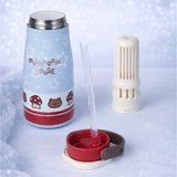 Blue Star, Moo series insulated thermos Bottle with detachable filter for Kids and Adults, 600ml