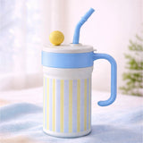 Blue Stripes, Cupstyle Series Stainless Steel Tumbler Bottle with detachable infuser for kids, Teens and Adults, 620 ml