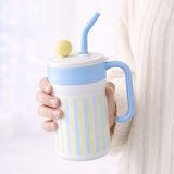 Blue Stripes, Cupstyle Series Stainless Steel Tumbler Bottle with detachable infuser for kids, Teens and Adults, 620 ml
