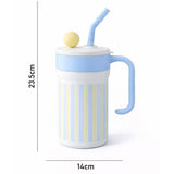 Blue Stripes, Cupstyle Series Stainless Steel Tumbler Bottle with detachable infuser for kids, Teens and Adults, 620 ml