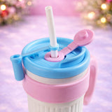 Lt Blue Lid, TV Bear, Twilight Tumbler  Series, Stainless Steel Tumbler and Water Bottle for Teens and Adults, 750 ml