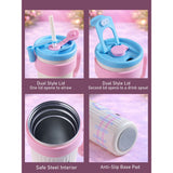 Lt Blue Lid, TV Bear, Twilight Tumbler  Series, Stainless Steel Tumbler and Water Bottle for Teens and Adults, 750 ml