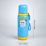Blue Yellow, Happy Study Design, Stainless Steel Thermos & Water Bottle for Kids, 600ml