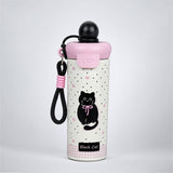 Bow Catty, Black Ball Lid Series, Stainless Steel Tumbler and Water Bottle for Kids & Adults, 650ml