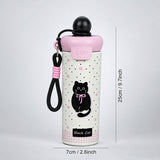 Bow Catty, Black Ball Lid Series, Stainless Steel Tumbler and Water Bottle for Kids & Adults, 650ml