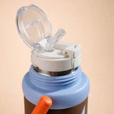 Brown 3 Stripes Lid Series,  Stainless Steel Kids Water Bottle, 500ml