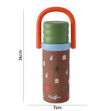Brown 3 Stripes Lid Series,  Stainless Steel Kids Water Bottle, 500ml