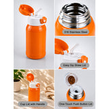 Brown Horse Design, Two Lid Series with Plush Cover, Stainless Steel Water Bottle & Hot thermos flask for Kids and Toddlers, 500ml