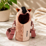 Brown Horse Design, Two Lid Series with Plush Cover, Stainless Steel Water Bottle & Hot thermos flask for Kids and Toddlers, 500ml