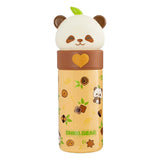 Brown Panda Head Stainless Steel Thermos Water Bottle, 350 ml