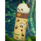 Brown Panda Head Stainless Steel Thermos Water Bottle, 350 ml
