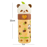 Brown Panda Head Stainless Steel Thermos Water Bottle, 350 ml