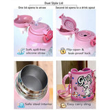 Bunny 3d Face Lid with Matching Cover Stainless Steel Water Bottle for Kids, 550 ml