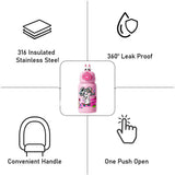 Bunny 3d Face Lid with Matching Cover Stainless Steel Water Bottle for Kids, 550 ml