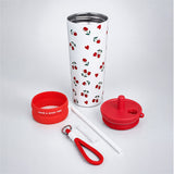 Red Cherry Hearts, Good Time Series, Stainless Steel Tumbler and Water Bottle for Kids & Adults, 710ml