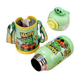 Crocodile 3d Face Lid with Matching Cover Stainless Steel Water Bottle for Kids, 550 ml