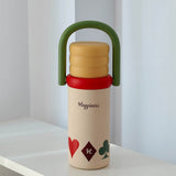 Cream 3 Stripes Lid Series, Stainless Steel Kids Water Bottle, 500ml