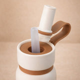 Cream Brown cake design Jumbo Straw Series Stainless Steel Water Bottle for kids, Teens and Adults, 700 ml