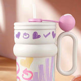 Cream Pastel XOXO series, Stainless Steel Tumbler and Water Bottle for Kids & Adults, 540ml