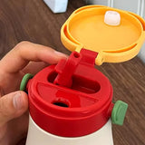 Cream & Red pattern Moo series insulated thermos Bottle with detachable filter for Kids and Adults, 600ml