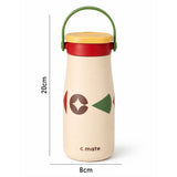 Cream & Red pattern Moo series insulated thermos Bottle with detachable filter for Kids and Adults, 600ml