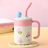 Doggy with Pink Hearts, Cupstyle Series Stainless Steel Tumbler Bottle with detachable infuser for kids, Teens and Adults, 620 ml