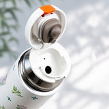 Green Checks Cup Lid Design, Sleek Stainless Steel Thermos & Water Bottle for Kids, 350ml
