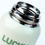 Green checks Labubu with Matching Cover Stainless Steel Water Bottle for Kids, 500 ml