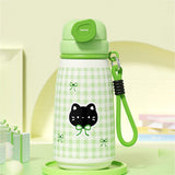 Green Checks, Big Lock series, Stainless Steel Water Bottle for kids, 720ml