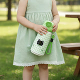 Green Checks, Big Lock series, Stainless Steel Water Bottle for kids, 720ml