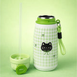 Green Checks, Big Lock series, Stainless Steel Water Bottle for kids, 720ml
