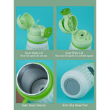 Green Checks, Big Lock series, Stainless Steel Water Bottle for kids, 720ml