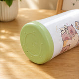 Green Lid, Lucky Capybara Series, Stainless Steel Water Bottle for Kids, 600ml