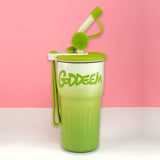 Green Ombre Shaded Stainless Steel Tumbler Water Bottle, 550ml