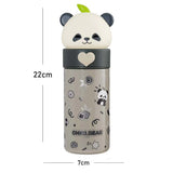 Grey Panda Head Stainless Steel Thermos Water Bottle, 350 ml