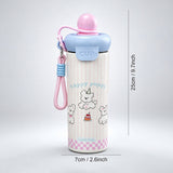 Happy Dog, Pink Ball Lid Series, Stainless Steel Tumbler and Water Bottle for Kids & Adults, 650ml