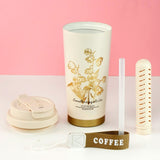 Lily Gold Stainless Steel premium Insulated Detox Infuser Bottle with Tea and Fruit Infuser attachment, 520ml