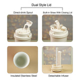 Lily Gold Stainless Steel premium Insulated Detox Infuser Bottle with Tea and Fruit Infuser attachment, 520ml